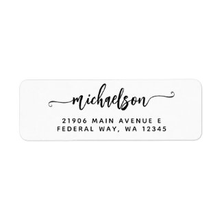 Efternamnsetikett för Modern Elegant Calligraphy S Returadress Etikett