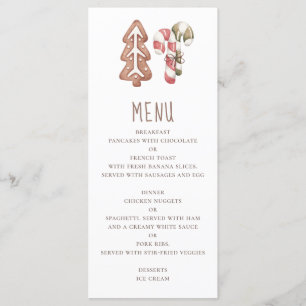 Efterrätt av julbakverk. Gingerbröd och lullipop Meny