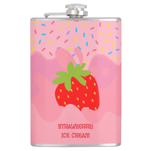 Efterrätt, Jordgubbglass, Regnbågssprinkles Fickplunta (Framsidan)