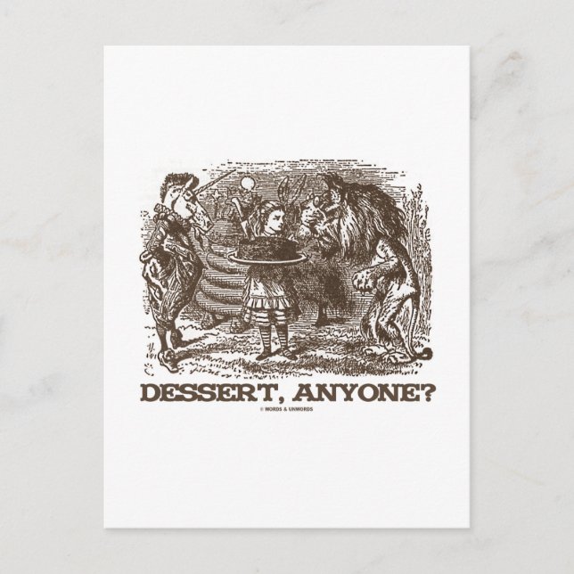 Efterrätt, någon? (Enhörning Alice Lejonet Underla Vykort (Framsida)