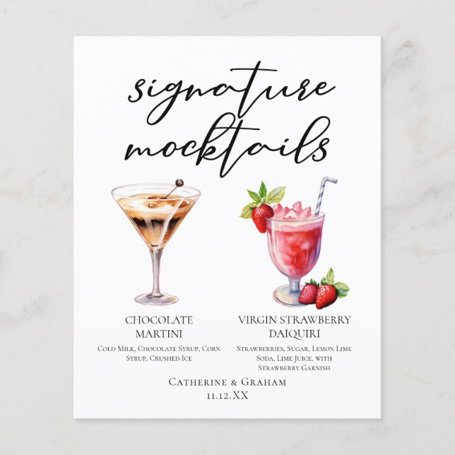 Efterrätter Mocktails Choklad Jordgubb Drycker Men (Framsida)