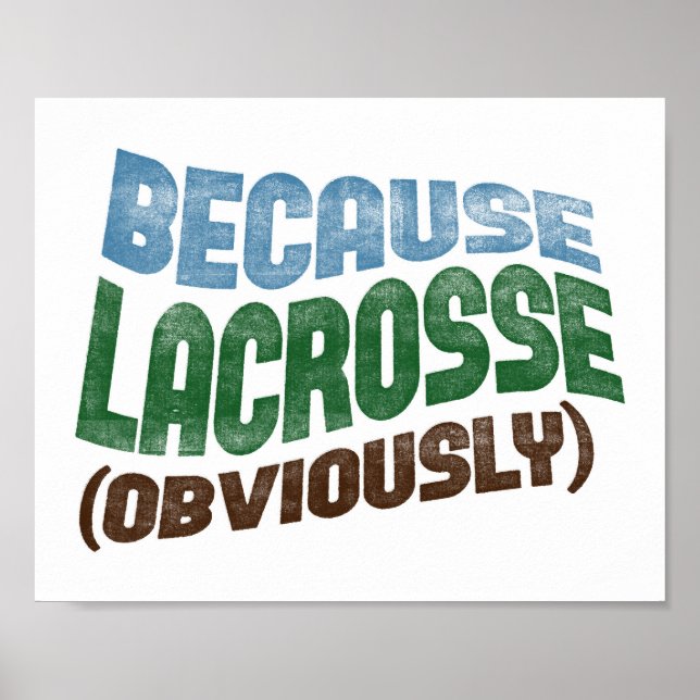 Eftersom Lacrosse Poster Lacrosse Player Art (Framsidan)