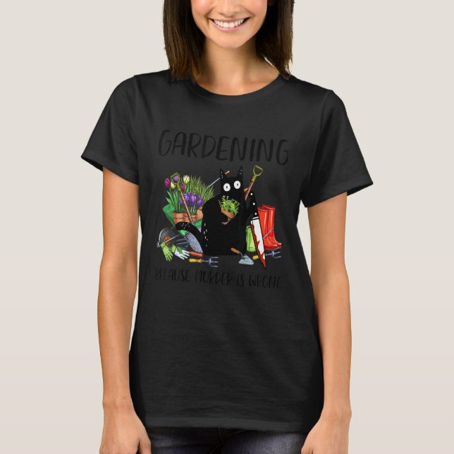  eftersom mord är fel katt t shirt (Framsida)