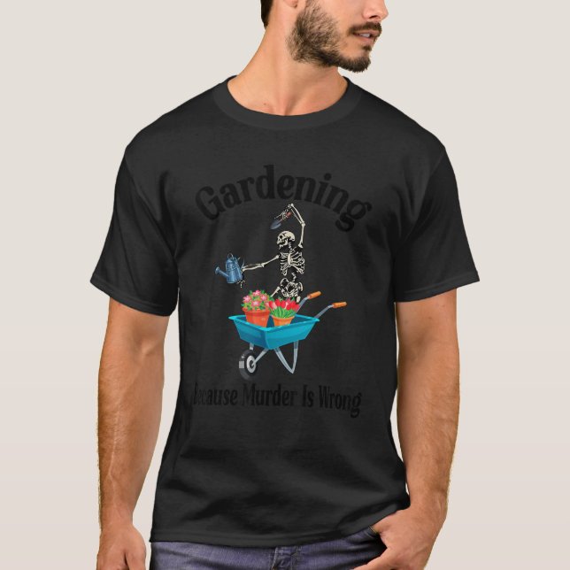  eftersom mord är fel på Skeleton G T Shirt (Framsida)