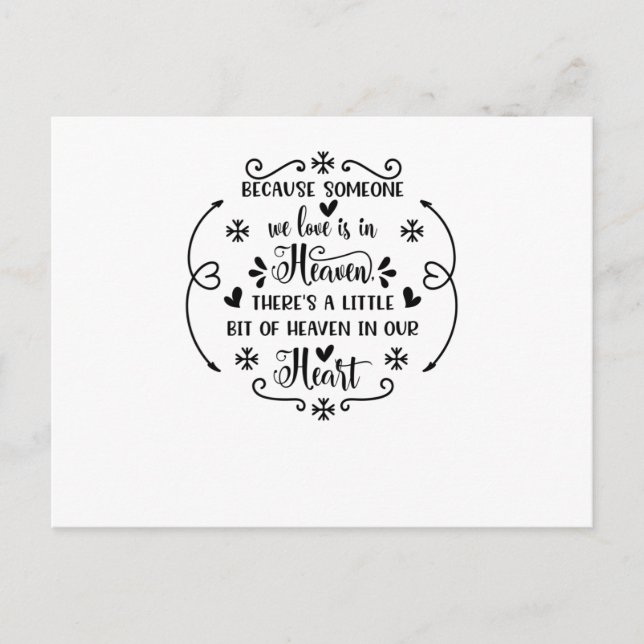 Eftersom någon vi älskar är i himlen, finns en gn inbjudan vykort (Framsida)