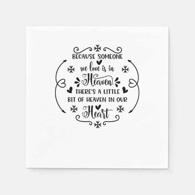 Eftersom nån vi kärlek är i himlen, finns det en l pappersservett (Framsidan)