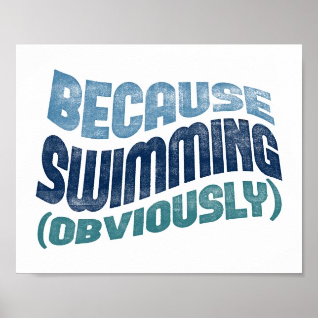Eftersom Simming Poster - Lustigt Swimmer Typograf (Framsidan)
