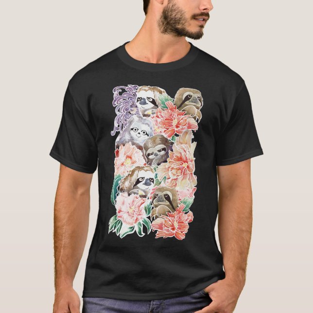 Eftersom Sloths Vatten Färg T Shirt (Framsida)