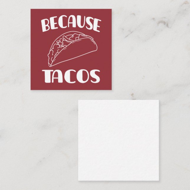 Eftersom Tacos       Fyrkantigt Visitkort (Fram/baksida)