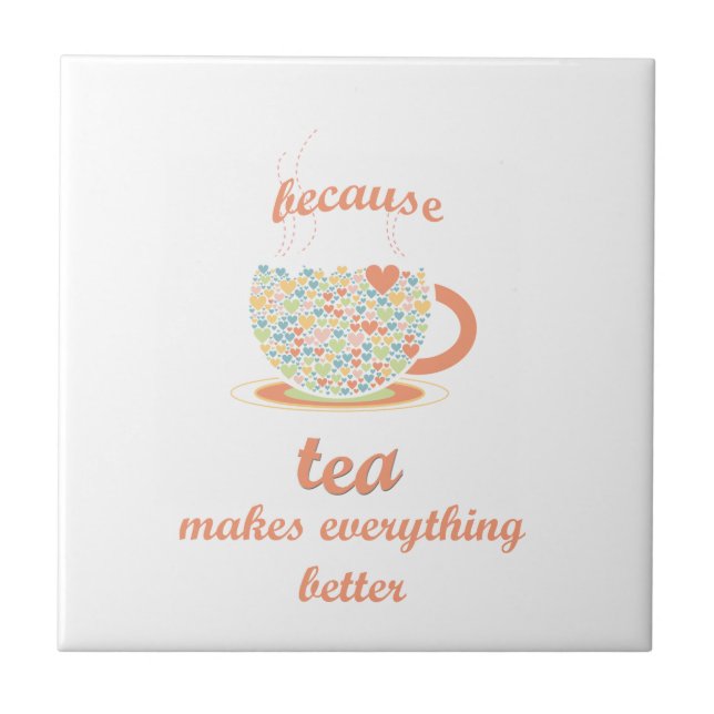 Eftersom Tea gör allt bättre Kakelplatta (Framsidan)