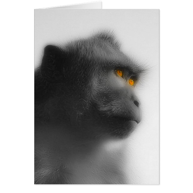 Eftertänksam apa hälsningskort (Framsidan)