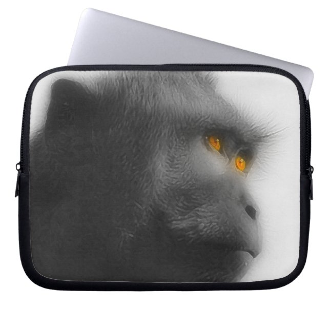 Eftertänksam apa laptop sleeve (Framsidan)