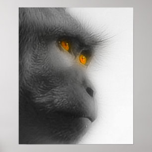 Eftertänksam apa poster