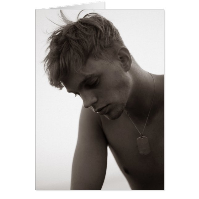 Eftertänksam G.I. Hälsningskort (Framsidan)