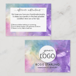 Eftervård av dammfärgad handgjord juveli visitkort