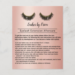 Eftervård av lash Eyelash Extension Salon Ro Guld Flygblad