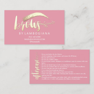 Eftervård Brows Guld Logotyp Microblading Ro Busin Visitkort