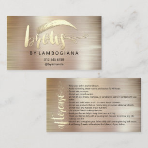 Eftervård Brows Logotyp Microblading Ro Guld Busin Visitkort