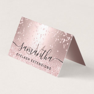 Eftervård för öga för rosa guld- glitter för visitkort