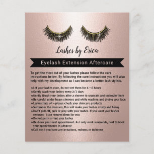 Eftervård i Ro Guld vid lash Extensions Flygblad