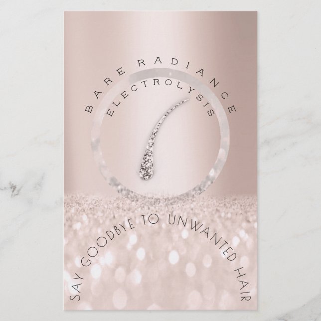 Eftervård Instruktioner för Glitter Electrolysis i Flygblad (Framsidan)