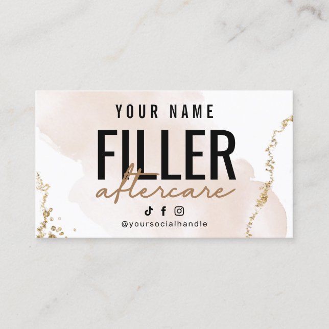 Eftervårdsguide för modern Blush Gold-fyllning Visitkort (Framsida)