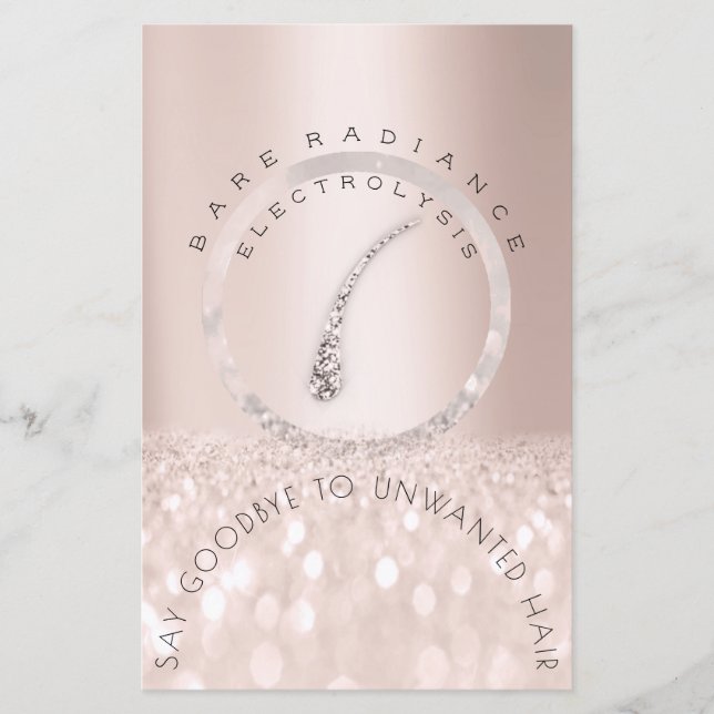 Eftervårdsinstruktioner Rosa Glitter Elektrolys Flygblad (Framsidan)