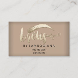 Eftervårsinstruktion Brow Logotyp Microblade Guld  Visitkort