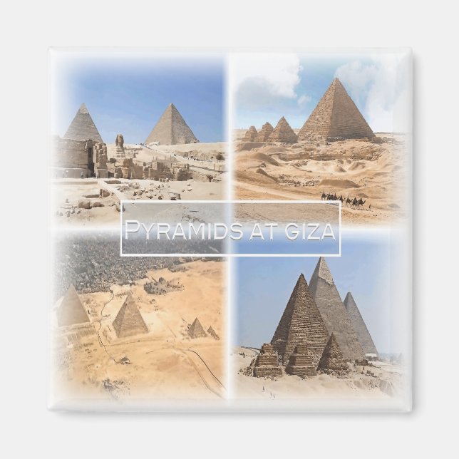 EG0064 Afrika, Egypten, Kairo, Giza pyramid, Fridg Magnet (Framsidan)