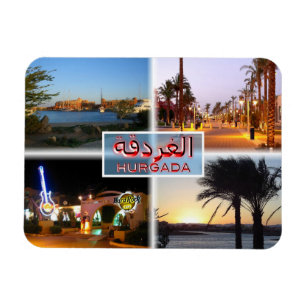 EG Egypten - Hurghada by Night - Red Sea - El Gun Magnet