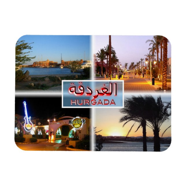 EG Egypten - Hurghada by Night - Red Sea - El Gun Magnet (Horisontell)