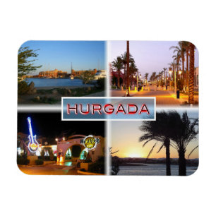 EG Egypten - Hurghada by Night - Red Sea - El Gun Magnet