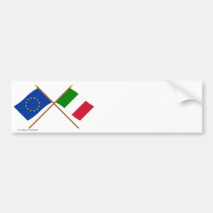 EG och italien korsad flaggor Bildekal
