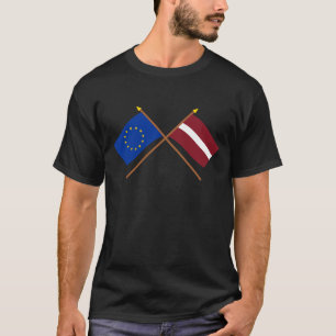 EG och Lettland korsad flaggor Tröja