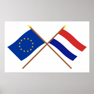 EG och Nederländerna korsad flaggor Poster