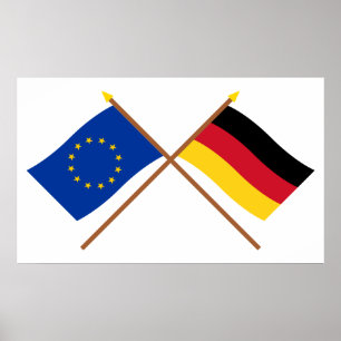 EG och Tyskland korsad flaggor Poster