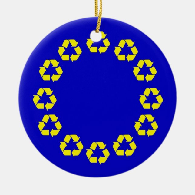 EGåtervinningflagga Julgransprydnad Keramik (Framsidan)
