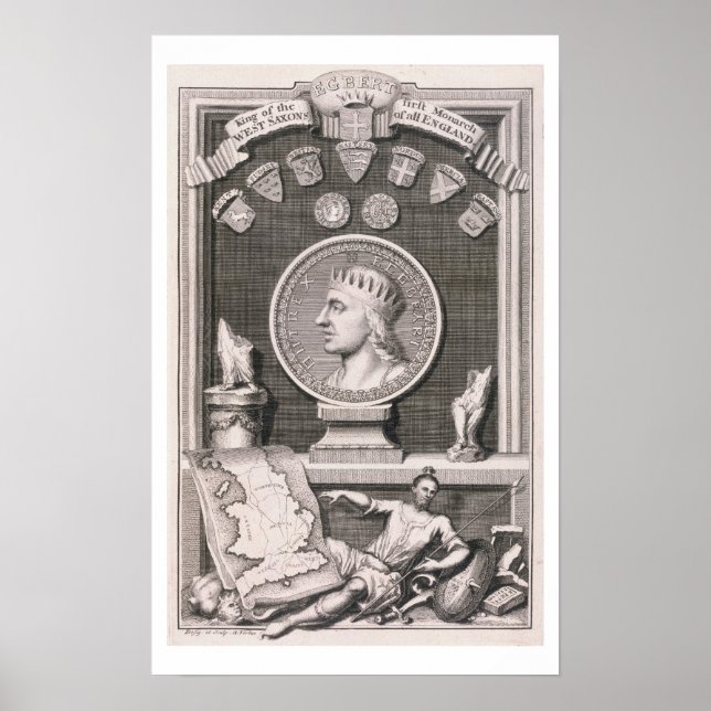 Egbert (d.839) Kung i Väster Sachsen, First Mona Poster (Framsidan)