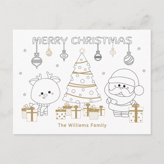 Egen Anpassningsbar för Roligt för färgning av jul Helg Vykort (Framsida)