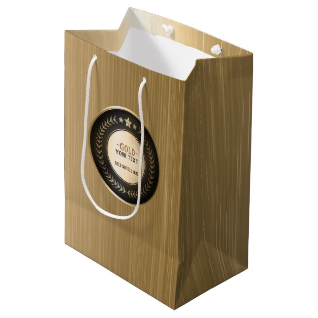 EGEN DESIGN DIY-MEDALJ Guld #1 Mästare REDIGERBAR (Framsidan Vinklad)