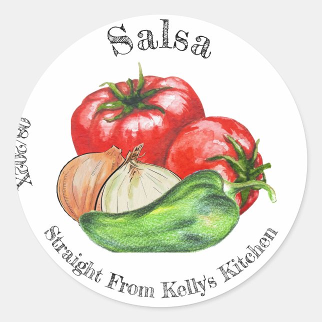 Egen etikett för tomatsalsa till hemmakonservering (Framsida)
