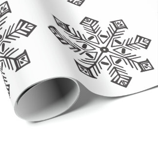 EGEN FÄRG: Enkel Siluett av Snöflinga Presentpapper