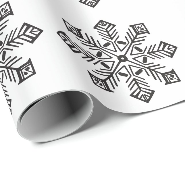 EGEN FÄRG: Enkel Siluett av Snöflinga Presentpapper (Rullad Hörn)