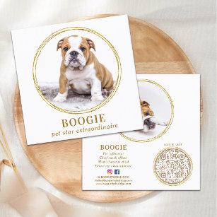 Egen Foto Elegant Guld Hund Husdjur Sociala Medier Fyrkantigt Visitkort