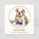 Egen Foto Elegant Guld Hund Husdjur Sociala Medier Fyrkantigt Visitkort (Front)