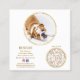 Egen Foto Elegant Guld Hund Husdjur Sociala Medier Fyrkantigt Visitkort (Back)