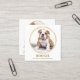 Egen Foto Elegant Guld Hund Husdjur Sociala Medier Fyrkantigt Visitkort (Front/Back In Situ)
