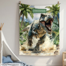 Egen namnpojke för T-Rex Blanket-Personligen