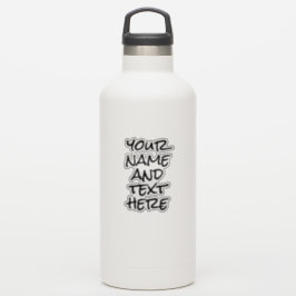 Egen namntext - modern Vattenflaska - etiketter