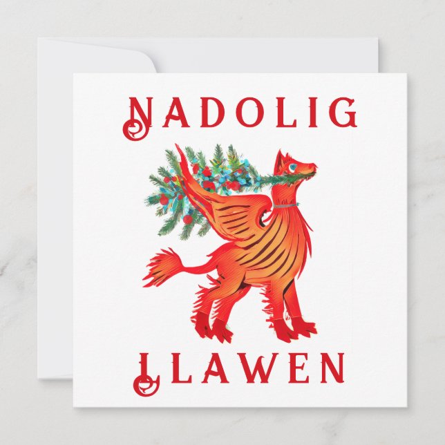 Egen röd drake eller Griffon, lägg till texten Anteckningskort (Framsida)